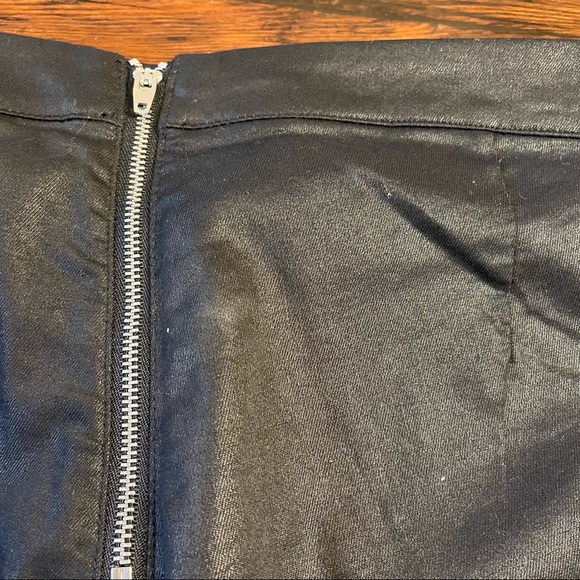 H&M black vegan leather and coated black pants, size 14. - Picture 7 of 10